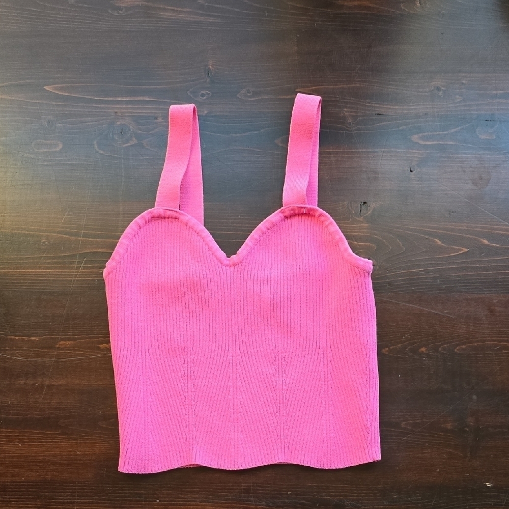 Altar'd State Pink Ribbed Knit Women's Tank Top